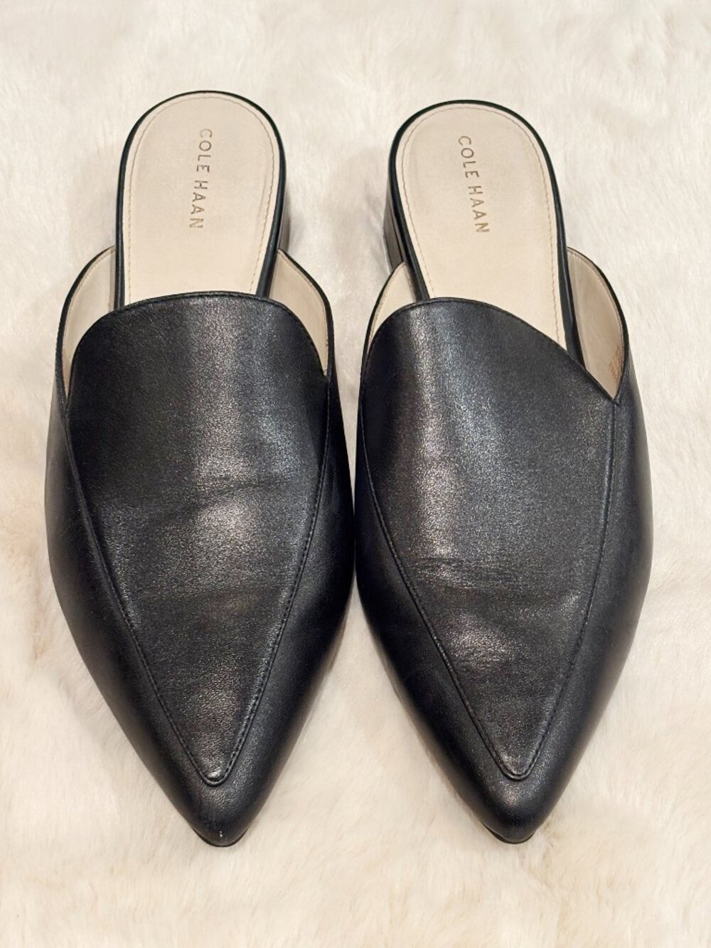 Cole Haan Piper Leather Pointed-Toe Mules Women's US Size 10, used-excellent